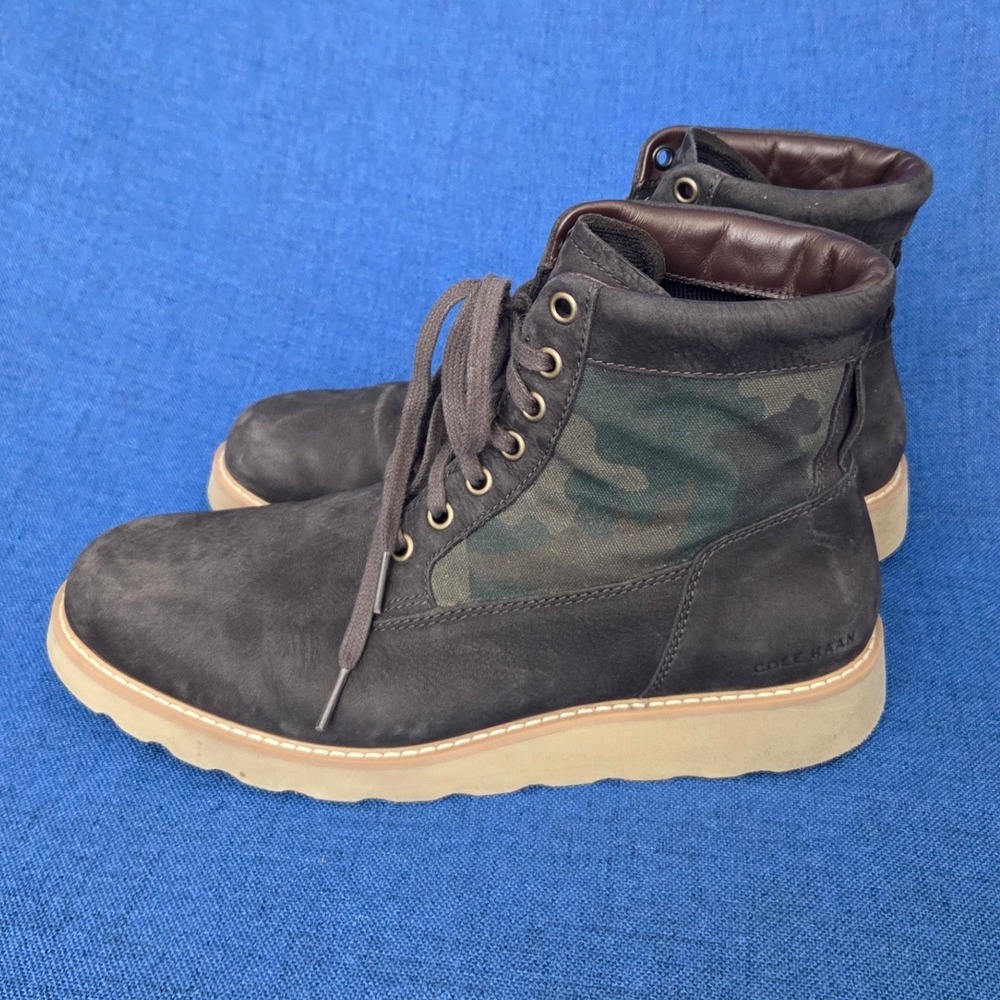 Cole Haan Nantucket Rugged Suede Camo Plain Toe Boot Men Size 9.5